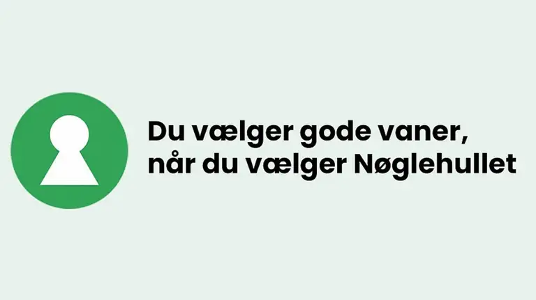 Nøglehulsslogo og tekst: Du vælger gode vaner, når du vælger Nøglehullet