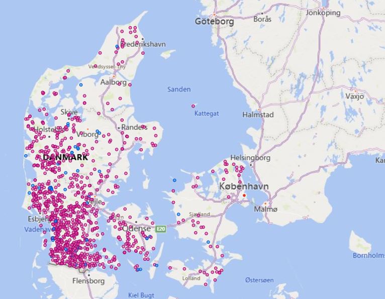 Kort over Danmark