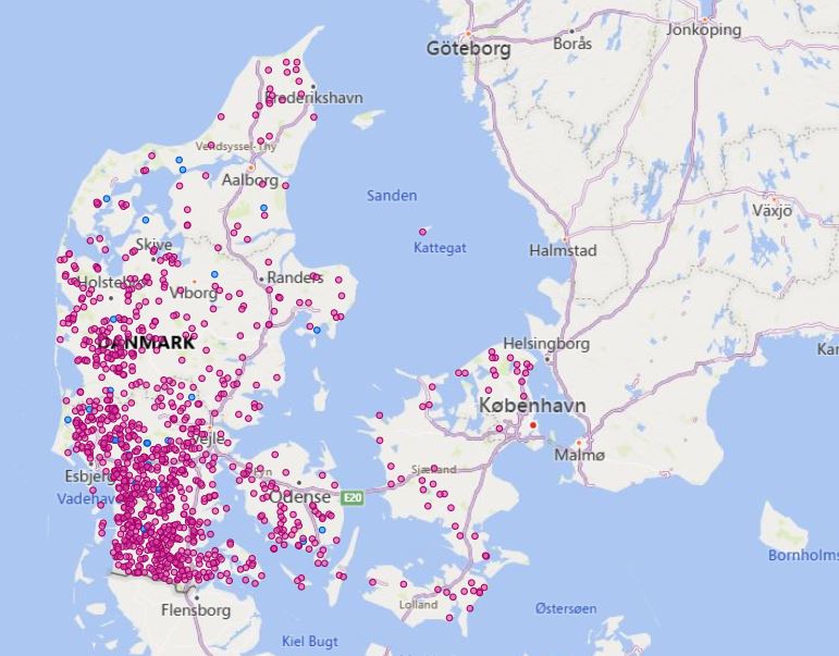 Kort over Danmark