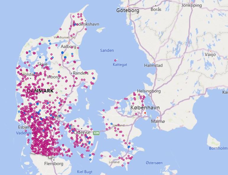 Kort over Danmark