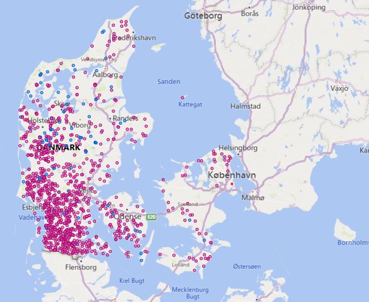 Kort over Danmark