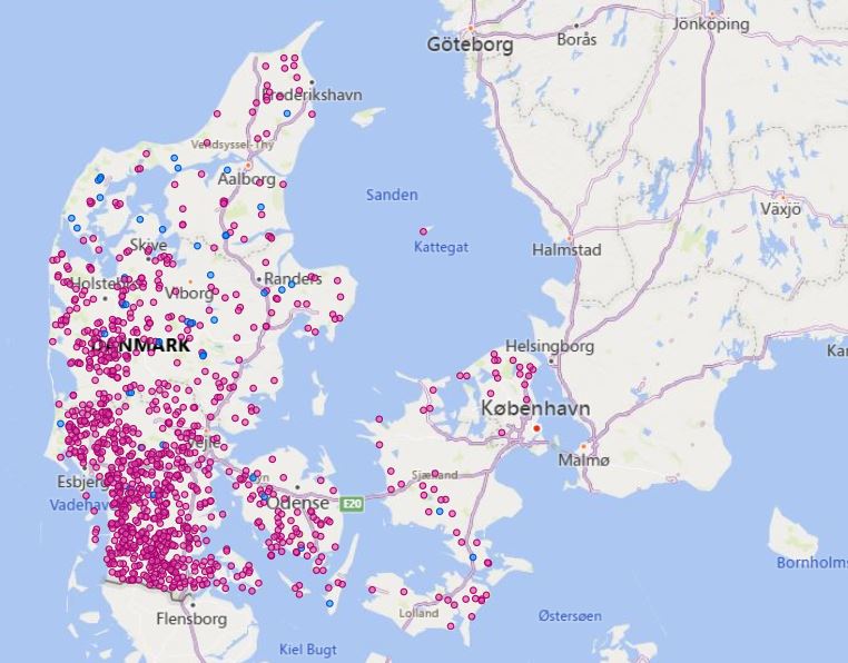 Kort over Danmark