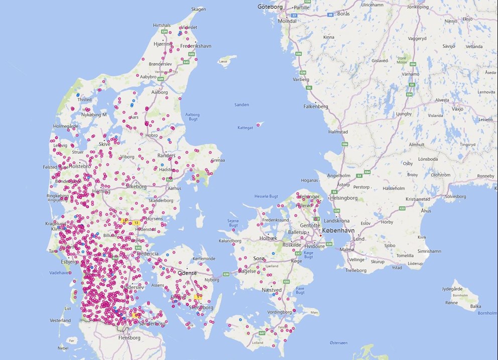 Kort over Danmark