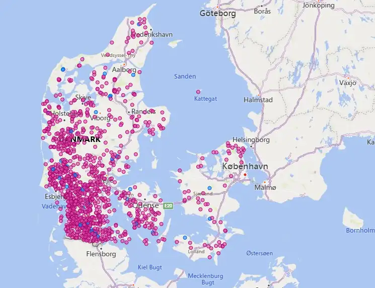 Kort over Danmark
