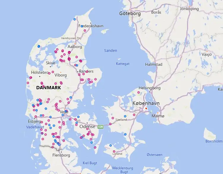 Kort over Danmark