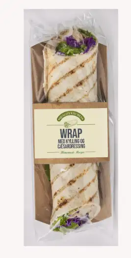 Billede af det tilbagekaldte produkt: Wrap med kylling og Cæsardressing.