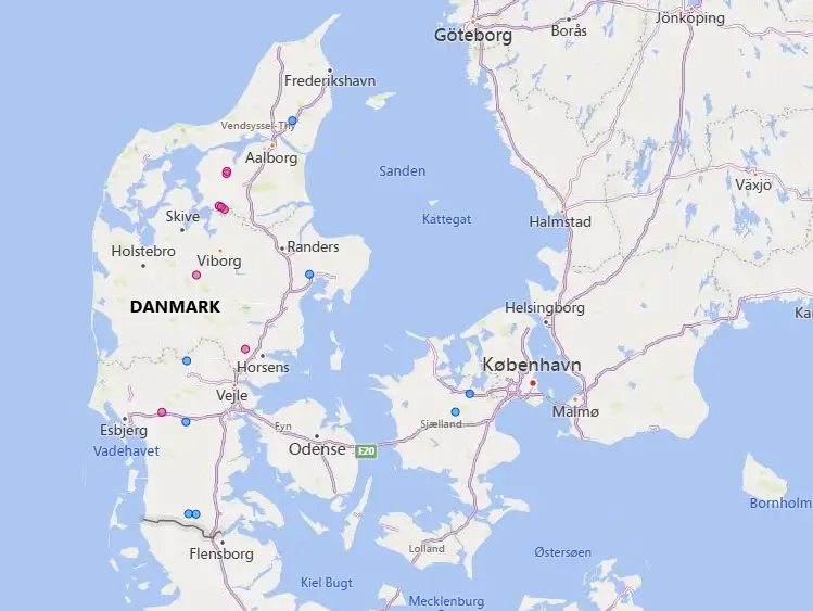Kort over Danmark