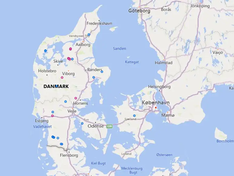 Kort over Danmark