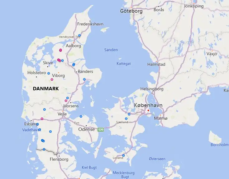 Kort over Danmark