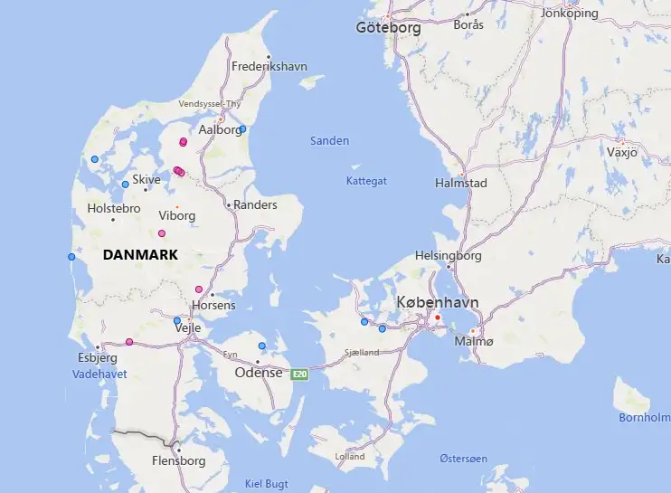 Kort over Danmark