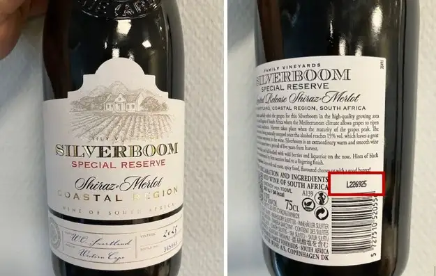 Etikette af Silverboom Shiraz-Merlot