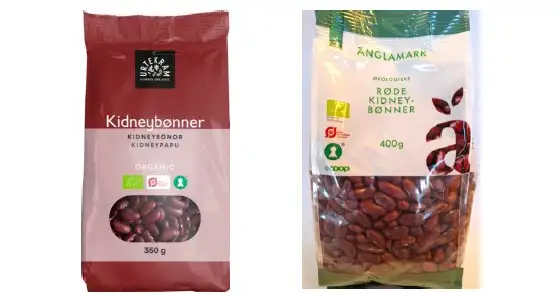 Billede af 2 produkter tilbagekaldt kidneybønner