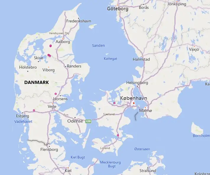 Kort over Danmark