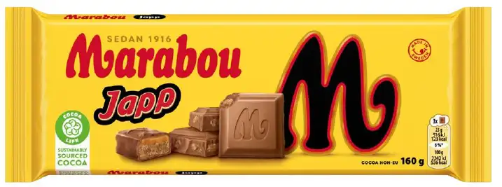 Billede af det tilbagekaldte produkt: Marabou Japp 160 g