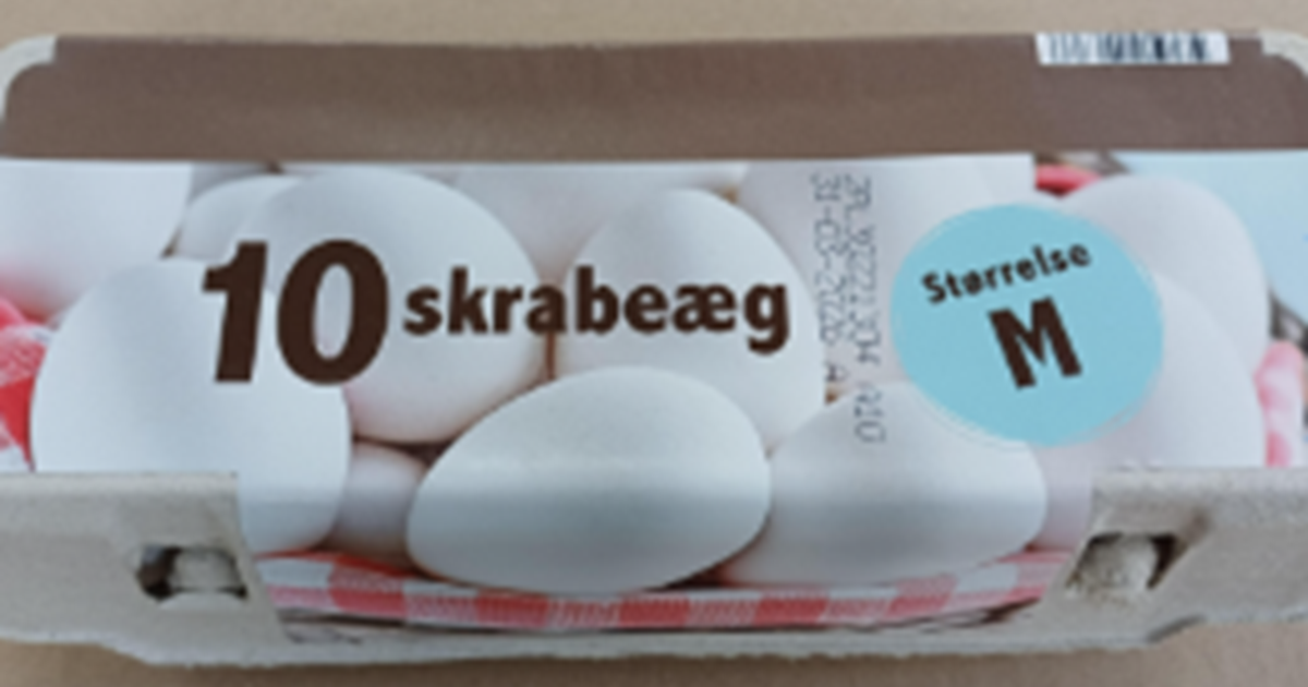 Skrabeæg, størrelse M, bakker med 10 æg