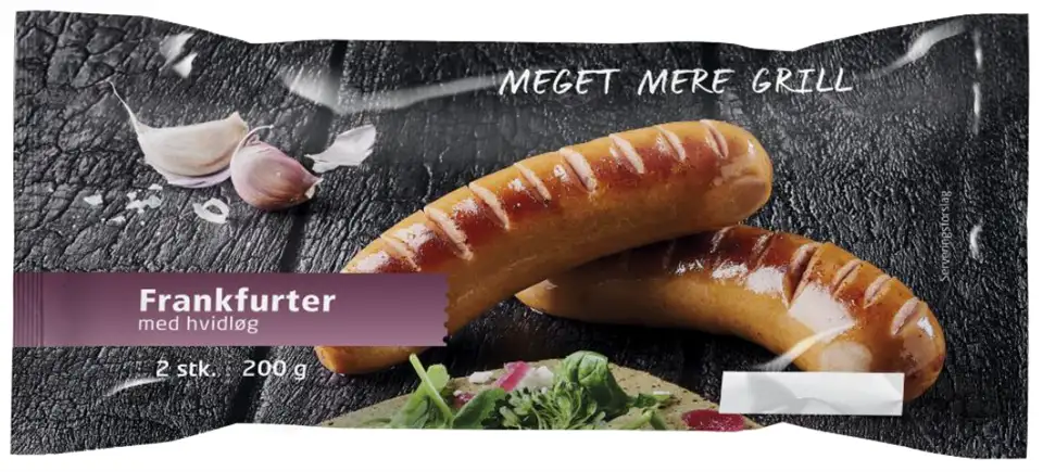 Produktbillede: Udeklareret mælk i Frankfurter med hvidløg